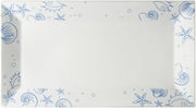 CAC China ATC-RT81 Seashell Rect. Platter PW 18" Porcelain Rectangle, Super White, Set of 4