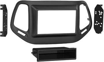 Metra Single-DIN Dash Kit for Jeep Compass Sport 2017.5-2018, Black, with Storage Pocket