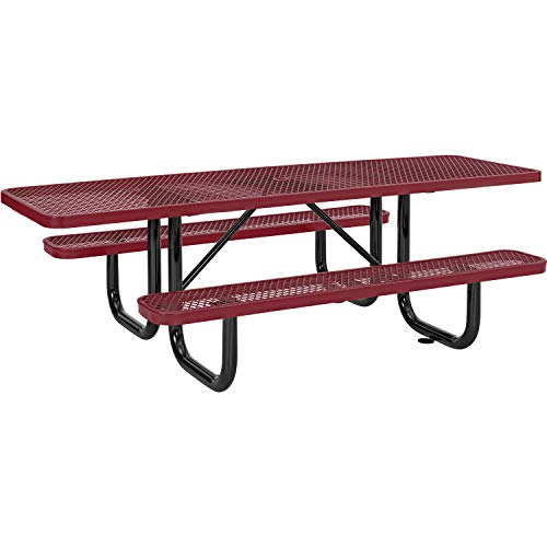 Global Industrial Red / 96 inches x 60 inches x 29.5 inches / Industrial Picnic Tables