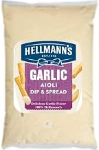 Hellmann's Garlic Aioli Dip and Spread, Creamy Garlic Flavor, Ready to Use Condiment for Sandwiches, Burgers, French Fries, Potato Salad, 24 ounce - 12 per case.