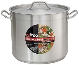 WINCO - S/S Stock Pot 60 Qt w/ Cover, 17 3/4" x 14 1/8" (Dia x Depth)