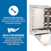 Carlisle FoodService Products Chrome / C-Fold/Multifold / 14.8" x 11.4" x 4" Commercial Paper Hand Towel Dispensers