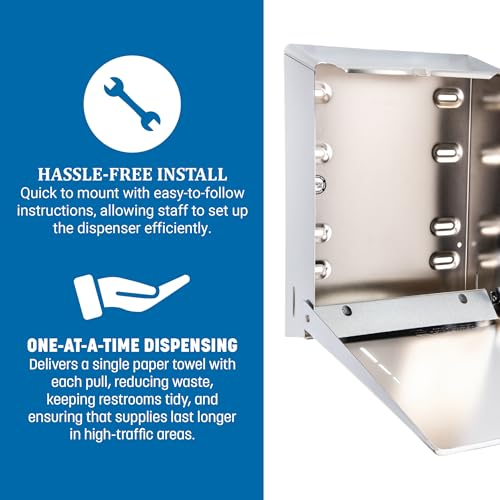 Carlisle FoodService Products Chrome / C-Fold/Multifold / 14.8" x 11.4" x 4" Commercial Paper Hand Towel Dispensers
