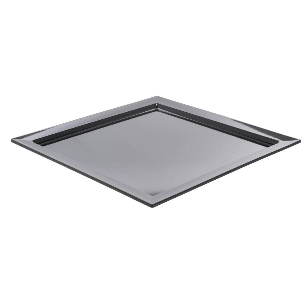 Square Black Melamine Tray - 18" L x 18" W x 1" H by HUBERT – 18" x 18" x 1", Melamine, Black, Model H0213-BK