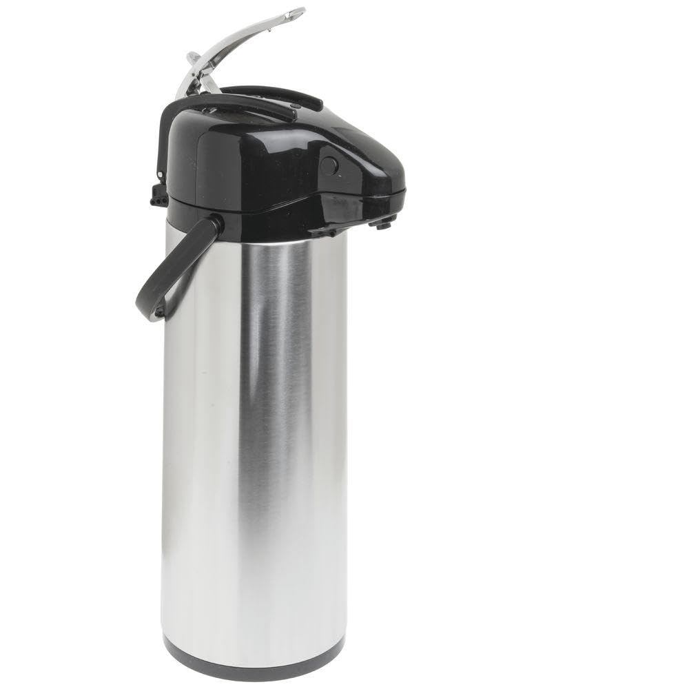 3L Air Pot Coffee Server With Lever Lid by HUBERT – 3.5 Liter, 3.0 liters, Stainless Steel, Silver, Model 3006I-004