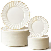Stock Your Home Ivory & Gold / 60 / 60 Count Plates