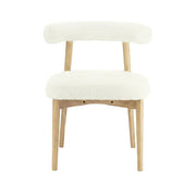 Boucle-Upholstered Side Chair with Ash Wood Legs by Starlight Canyon Home – Boucle,Wood, Beige