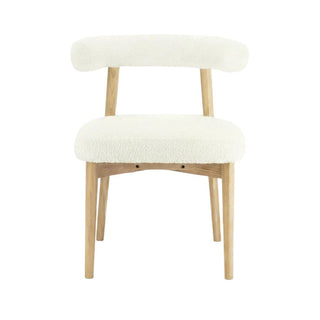 Boucle-Upholstered Side Chair with Ash Wood Legs by Starlight Canyon Home – Boucle,Wood, Beige