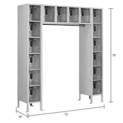Global Industrial 16 Person Clear View Locker – Digital Lock, 72" W x 18" D x 78" H, Gray, Assembled