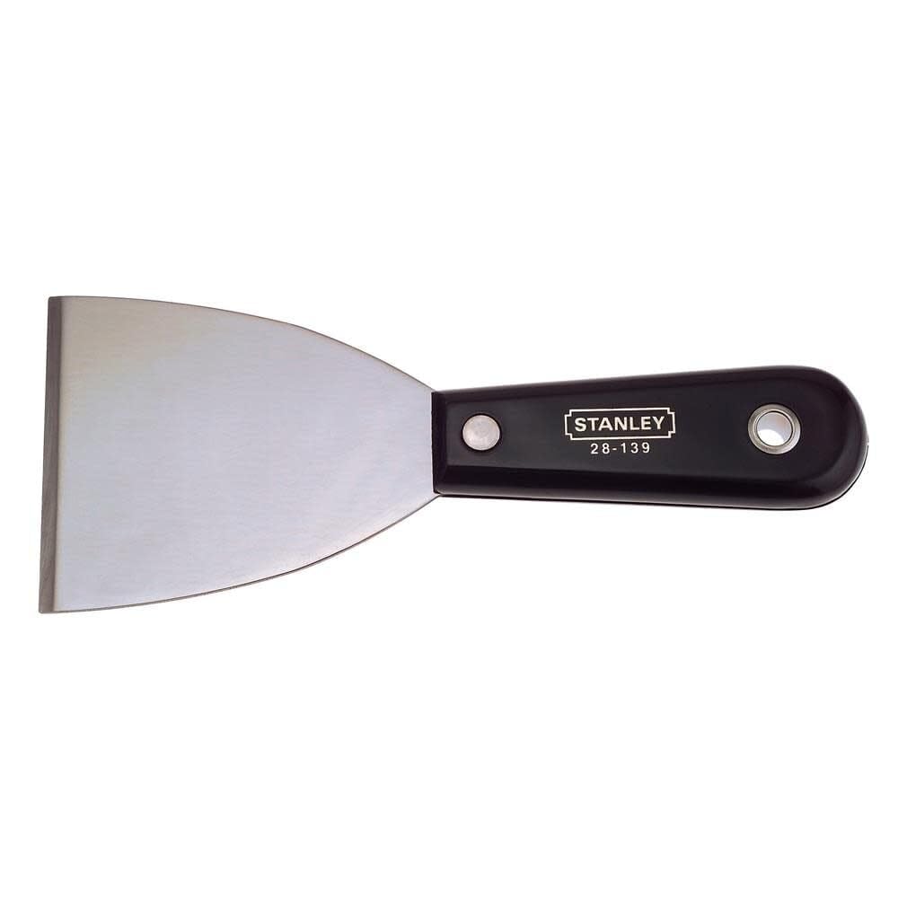 3 in. Plastic Handle Wall Scraper by STANLEY – One Size, Metal, Black, Yellow, Model 28-139