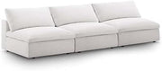 Down Filled Overstuffed 3-Piece Armless Sectional Sofa, Polyester Linen-Like Fabric, Solid Wood Frame, 40"x117"x35", Contemporary Modular Design for Living Room, Family Room, or Game Room