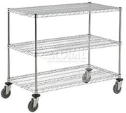 Nexel Adjustable Chrome Wire Shelf Cart, 3 Shelves, 800 Lb. Capacity, 48" L x 18" W x 40" H