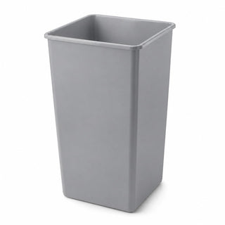 Glownary Square Trash Can – 50 Gallon, Gray, Indoor Outdoor Use, 19.5W x 19.5D x 34.1H inches