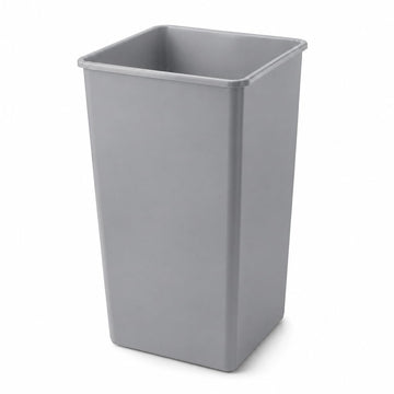 Glownary Square Trash Can – 50 Gallon, Gray, Indoor Outdoor Use, 19.5W x 19.5D x 34.1H inches