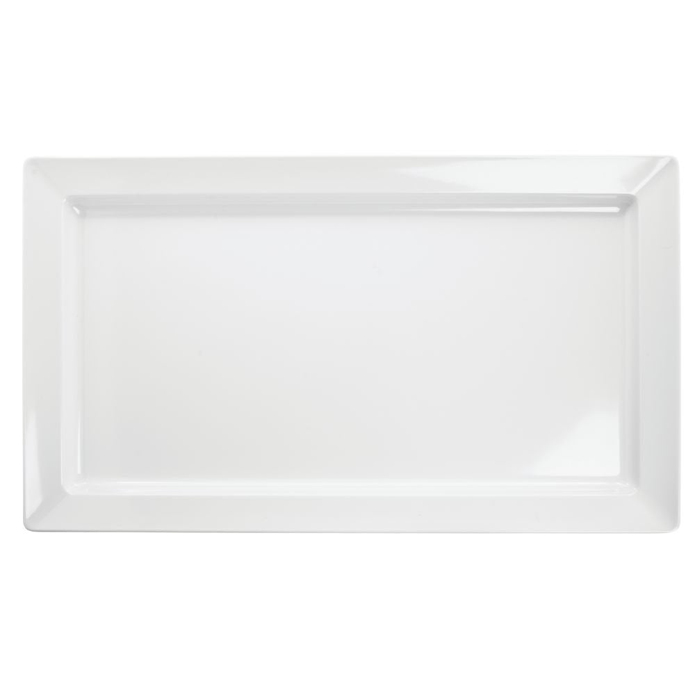 Platter Rectangular White Melamine - 28" L x 16" W x 2 1/4 H by HUBERT – Large, Melamine, White, Model H0018-WHITE