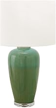Monarch Specialties I 9946 Lighting, 29" H, Table Lamp, Green Ceramic, Ivory/Cream Shade, Contemporary, Modern