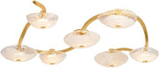 Kune 7-Light Semi Flush | Natural & Vogue Style | Vintage Gold Leaf Finish | Made of Steel & Glass | Damp-Rated for Bathroom Use | 68.75" Dia x 10.5" H | -VGL by Corbett Lighting