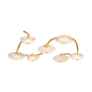 Kune 7-Light Semi Flush | Natural & Vogue Style | Vintage Gold Leaf Finish | Made of Steel & Glass | Damp-Rated for Bathroom Use | 68.75" Dia x 10.5" H | -VGL by Corbett Lighting