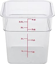 CamSquare Food Container 4 Qt. 7-1/4 x 7-1/4 x 7-3/8 Clear - Case of by Cambro – 7.25 x 7.25 x 7.375 inches, 4.0 quarts, Polycarbonate (PC), Clear, Pack of 6