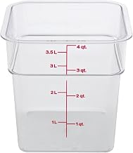 Cambro 4SFSCW135 CamSquare Food Container 4 Qt. 7-1/4 x 7-1/4 x 7-3/8 Clear - Case of 6