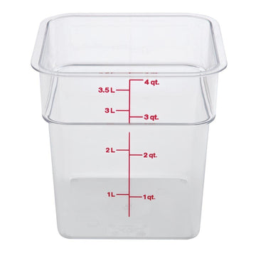 CamSquare Food Container 4 Qt. 7-1/4 x 7-1/4 x 7-3/8 Clear - Case of by Cambro – 7.25 x 7.25 x 7.375 inches, 4.0 quarts, Polycarbonate (PC), Clear, Pack of 6