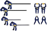IRWIN QUICK-GRIP Clamps Set, 8-Piece (IRHT83220) & QUICK-GRIP Clamps, One-Handed, Mini Bar, 6-Inch, 4-Pack (1964758)