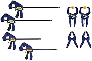 IRWIN QUICK-GRIP Clamps Set, 8-Piece (IRHT83220) & QUICK-GRIP Clamps, One-Handed, Mini Bar, 6-Inch, 4-Pack (1964758)