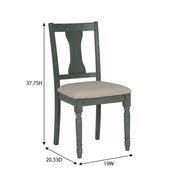 Blue Willow Side Chair Set of 2 with Comfortable Upholstered Seat by Furnifact – Rubberwood,Plywood, Blue, Pack of 2
