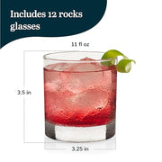Libbey Whiskey Rocks 12 / 12 Count (Pack of 1) / Heavy Base Mixed Drinkware Sets