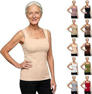 Tank Tops with Built in Bras for Women Sleeveless Wide Strap Camisole