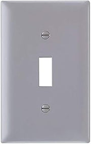 Legrand Pass & Seymour TP1GRY Trademaster Mid-Size Unbreakable Nylon Wall Plate, 1 Gang, One Toggle Cover, Gray (1 Count)