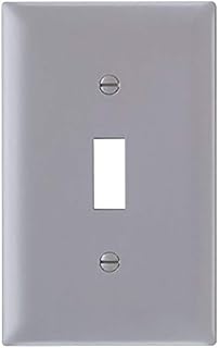 Legrand Pass & Seymour TP1GRY Trademaster Mid-Size Unbreakable Nylon Wall Plate, 1 Gang, One Toggle Cover, Gray (1 Count)