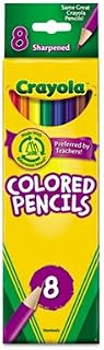 Crayola 684008 Long Barrel Colored Woodcase Pencils, 3.3 mm, 8 Assorted Colors/Set