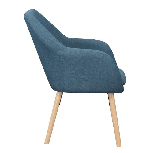Convenience Concepts Denim Blue Linen / Chair / 25.25"L x 26.75"W x 33.5"H Chairs