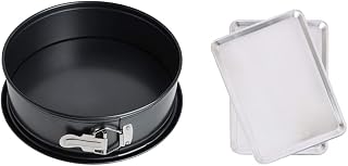 Pan Springform, 9 Inch, Charcoal and Nordic Ware Natural Aluminum Commercial Baker's Half Sheet, 2-Pack, Silver