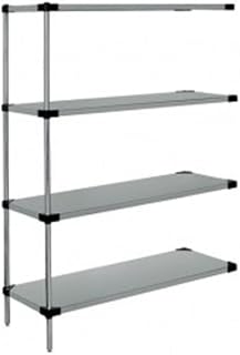 QUANTUM STORAGE SYSTEMS WRSAD4-63-2460SS Solid Shelves Add-On Kit for WRS4-63-2460SS Stainless Steel 4 Shelves 63" H x 60" W x 24" D