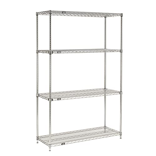 Quick Adjust Wire Shelving by Nexel – 4, Alloy Steel, Chrome, Model 580563