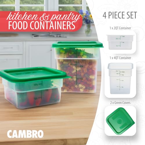Cambro Green, Translucent / 2 and 4 QT + Lid / 1 Container Sets
