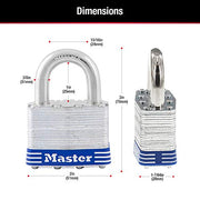 Master Lock Silver / 1 / 2 Pack Keyed Padlocks