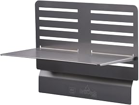 BK Resources GrillCook Pro Grill/Griddle 18" Large Upright Shelf Stand with Adjustable Shelf, NSF Stainless Steel, Conveniently Attaches to Edge Riser
