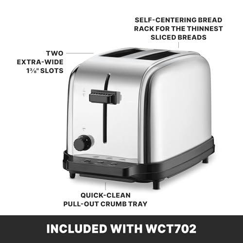 Waring Silver / Double Slot Chrome Toaster | Wide Slot / 2-Compartment Toasters