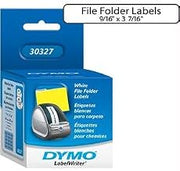 DYMO 30327 LabelWriter Self-Adhesive File Folder Labels, 9/16- by 3 7/16-inch, White, Roll of 130, 2-Pack, Sold As 10 Packs