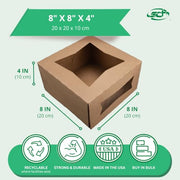 SOUTHERN CHAMPION TRAY 8" x 8" x 4" / Brown / 256.0 cubic_inches Bakery Take Out Containers