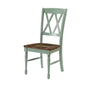 Blue Dining Chairs 4-Piece Set with Comfortable Back Support by Furnifact – Solid Rubberwood 50.00%,Mdf 40.00%,Birch Veneer 10.00%, Blue, Pack of 4