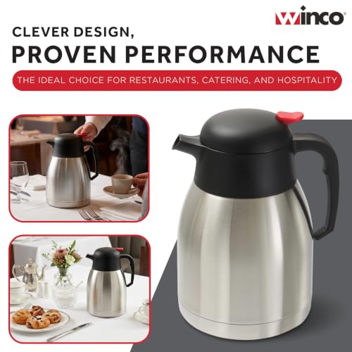 Winco 50.7 Ounces / Stainless Steel, Black / Modern Carafes