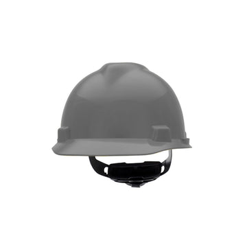 V-Gard Cap Style Safety Hard Hat With Fas-Trac III Ratchet Suspension | Polyethylene Shell by MSA – Standard, Polyethylene, Navy Gray, Model 475364