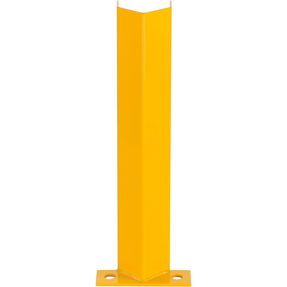 Pallet Rack Frame Guard with Pre-Drilled Base by Global Industrial – 4"L x 3.13"W x 18"H, 9-Gauge Steel, Yellow, Model 798618