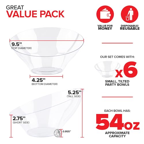 Stock Your Home 6 / Large / Clear Bowls