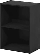 Furnifact Blackwood 2-Tier Open Shelf Bookcase, Stylish Wooden Design, Space-Saving Storage for Home and Office, Easy Assembly, Durable Wood Material