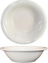 Tuxton China International Tableware Narrow Rim Stoneware Round Fruit Bowl American White, 4 oz. | 36/Case